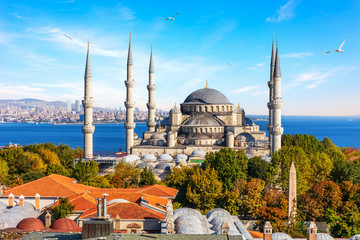 Fototapeta na wymiar Sultan Ahmet Mosque, also known as Blue Mosque of Istanbul, Turkey