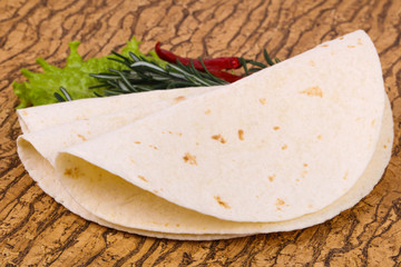 Empty homamade tortilla