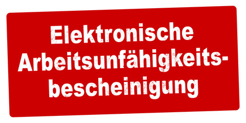 nlsb1105 NewLongStampBanner nlsb - german banner (deutsch) text: Elektronische Arbeitsunfähigkeitsbescheinigung. (eAU) Stempel - einfach / rot / Vorlage - 2zu1 - new-version - xxl g8524