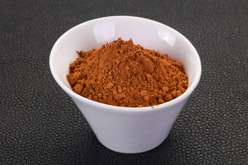 Cocoa powder in the bowl