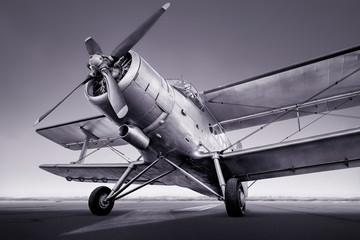 Fototapeta premium historical aircraft on a runway