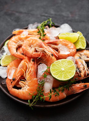 Shrimps served on a plate