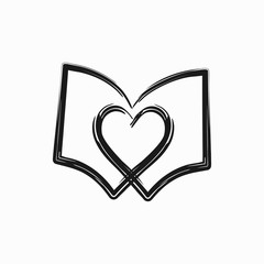 Book icon with pages Love