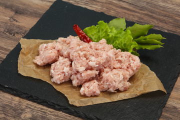 Homemade pork minced meat for cooking