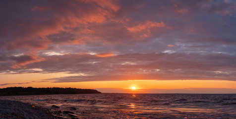 Sunset on the sea