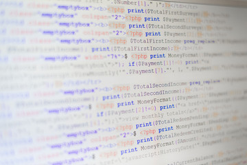 close up of code programming languages