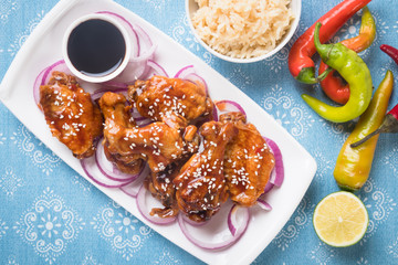 Asian spicy chicken wings