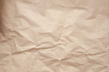 Flat lay old brown paper texture. Crumpled paper background