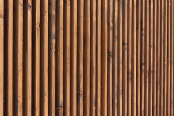 Wall of wooden slats, decorative fencing