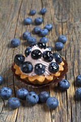 Cheesecake with blueberries