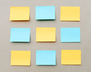 Set of blank sticky notes
