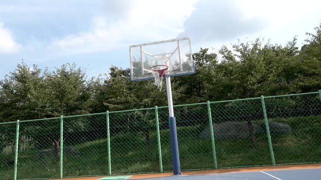  Put a ball into a basketball hoop