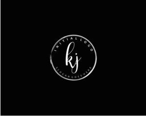 KJ Initial letter logo template vector