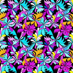 abstract psychedelic graffiti flowers seamless background