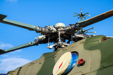 Military heavy helicopter, army air means of transport, air force, aviation and aerospace industry,...