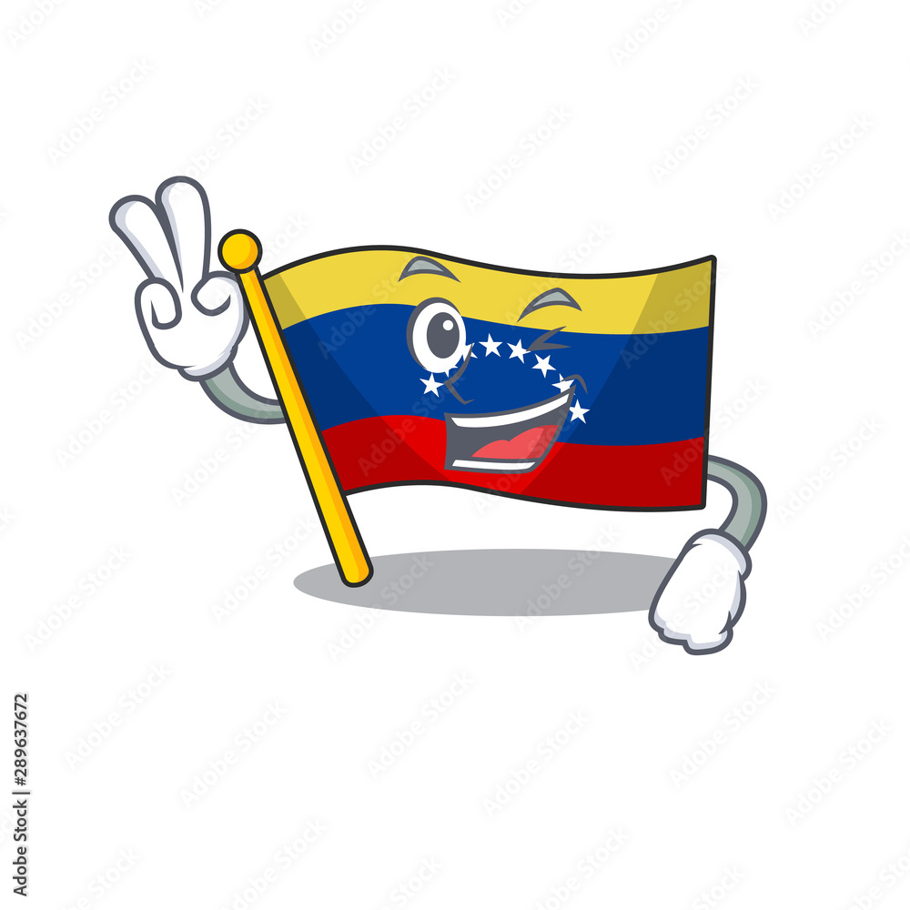 Canvas Prints Two finger venezuela flag in the character cupboard