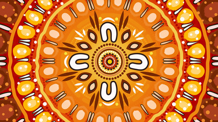 Illustration based on aboriginal style of background.