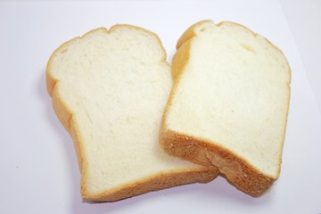 Separate bread on a white background