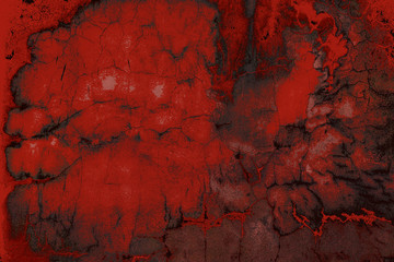 Blood texture or background. Concrete wall with bloody red stains for halloween © phatthanit
