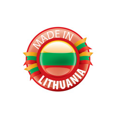 Lithuania flag, vector illustration on a white background.