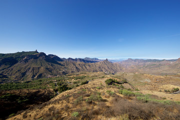 Magnificent scenery of the Gran Canaria volcanic mountains in the region of Tejeda.