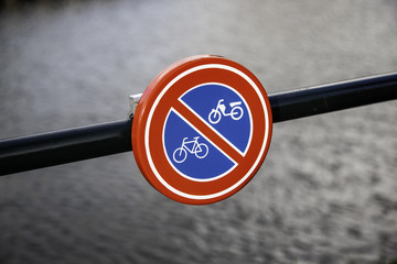 Bicycle prohibited sign