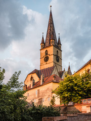 Fototapeta premium Exterior view of the Lutheran Cathedral of Sibiu, Romania.
