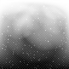 snow falls in transparent dark