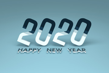 New Year 2020 Creative Design Concept - 3D Rendered Image