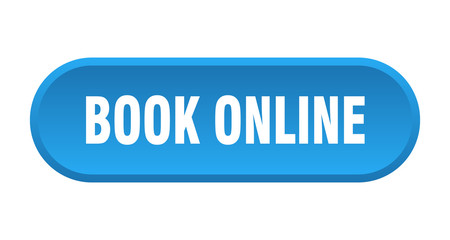 book online button. book online rounded blue sign. book online