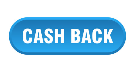 cash back button. cash back rounded blue sign. cash back