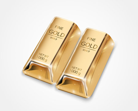 Gold bar isolated on transparent background.  N