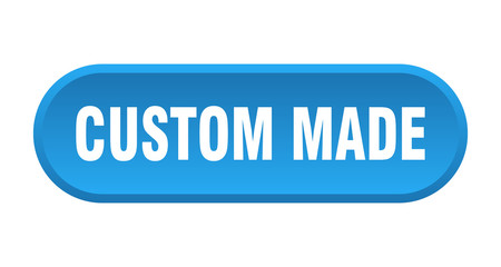 custom made button. custom made rounded blue sign. custom made