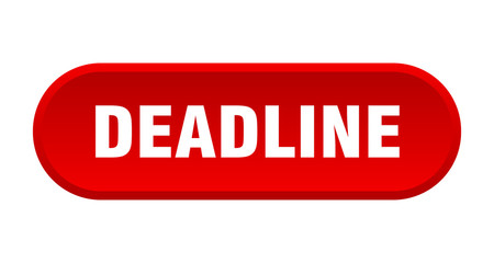 deadline button. deadline rounded red sign. deadline