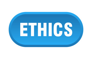 ethics button. ethics rounded blue sign. ethics