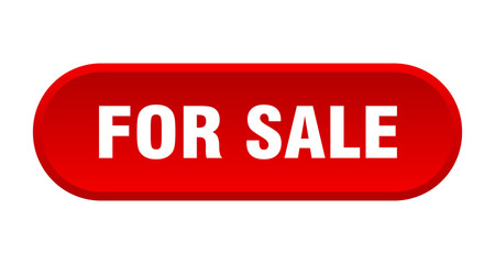 for sale button. for sale rounded red sign. for sale
