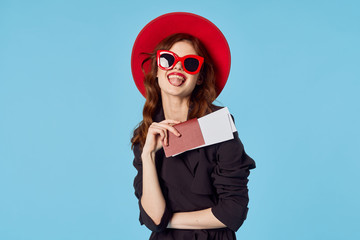 portrait of young woman in red hat