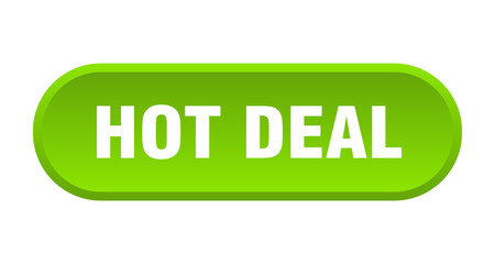 hot deal button. hot deal rounded green sign. hot deal