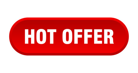 hot offer button. hot offer rounded red sign. hot offer