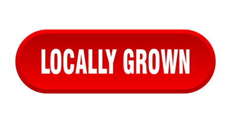 locally grown button. locally grown rounded red sign. locally grown