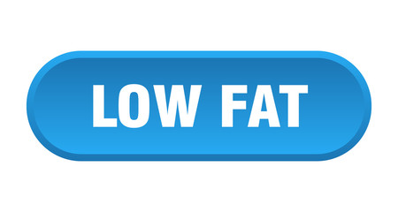 low fat button. low fat rounded blue sign. low fat