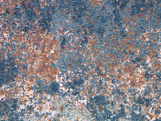 Old few coats different colors painted steel metal with rust texture background