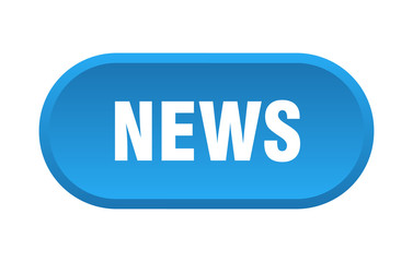 news button. news rounded blue sign. news