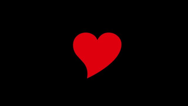 Pulsing heart on black background