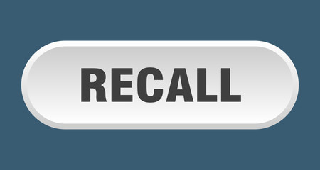 recall button. recall rounded white sign. recall