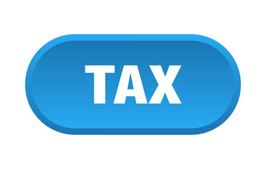 tax button. tax rounded blue sign. tax