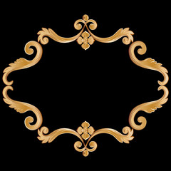 Ornamental vintage frame for your text in golden yellow color.