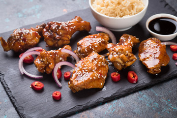 Asian spicy chicken wings