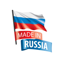 Russia flag, vector illustration on a white background