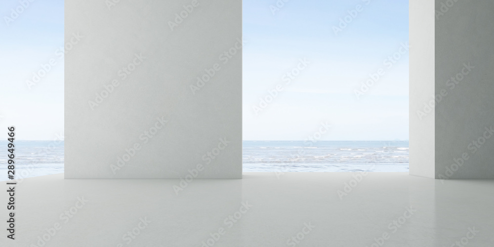 Aufkleber abstract of concrete interior with sun light cast the shadow on the floor ,geometric structure desig